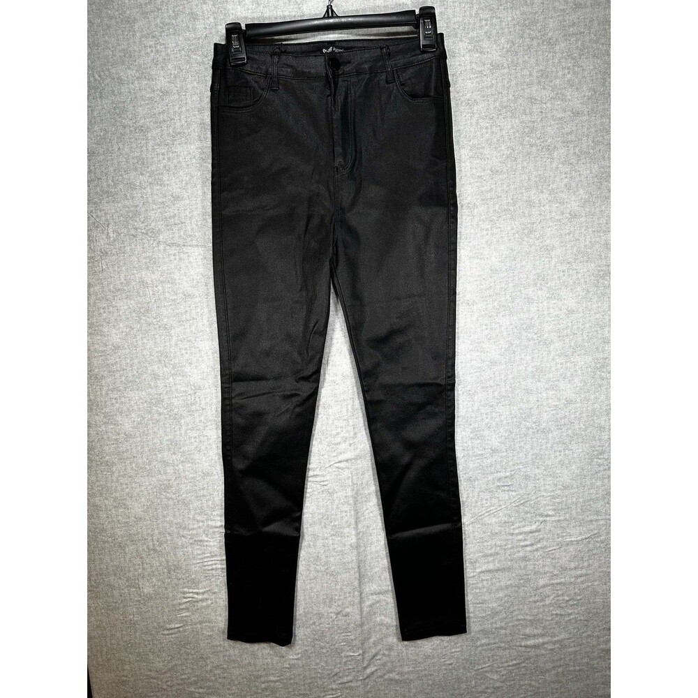 NWT Apperloth Faux Leather Pants Jeans Womens Medium 25 x 27 High Rise Black